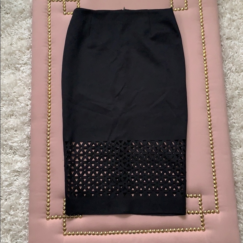 Sans Souci Black Sexy Eyelet Pencil Skirt